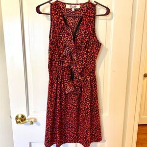 Emmelee for F.C. Red Midi Sundress with Ruffles and V-neck
